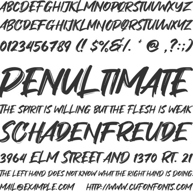 Shock Brat font preview