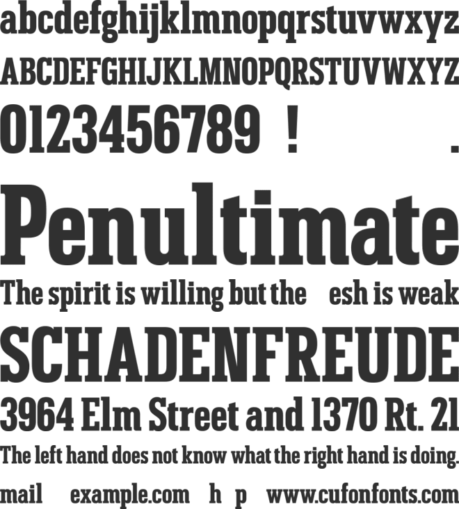 Umberland Slab font preview