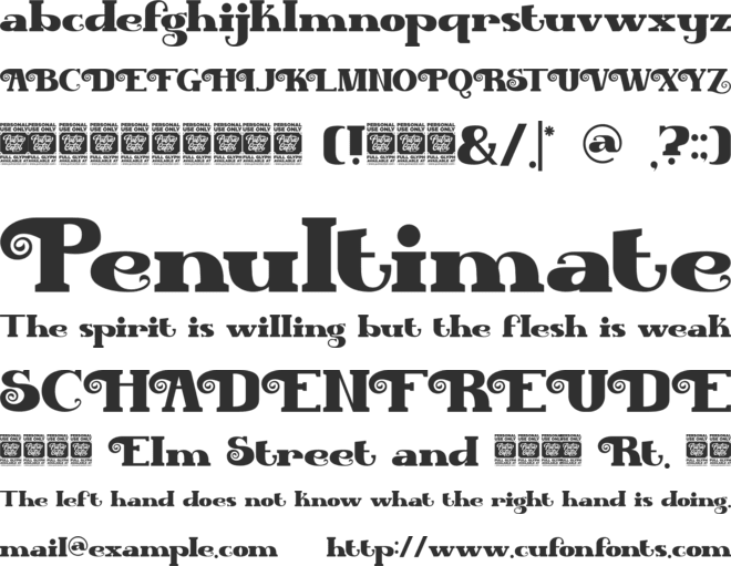 Glamiora font preview