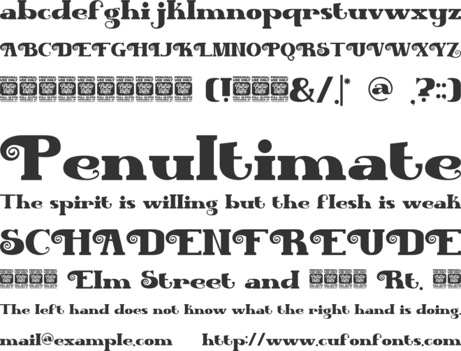 Glamiora font preview