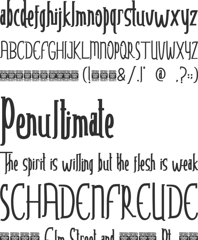 Double Frames font preview