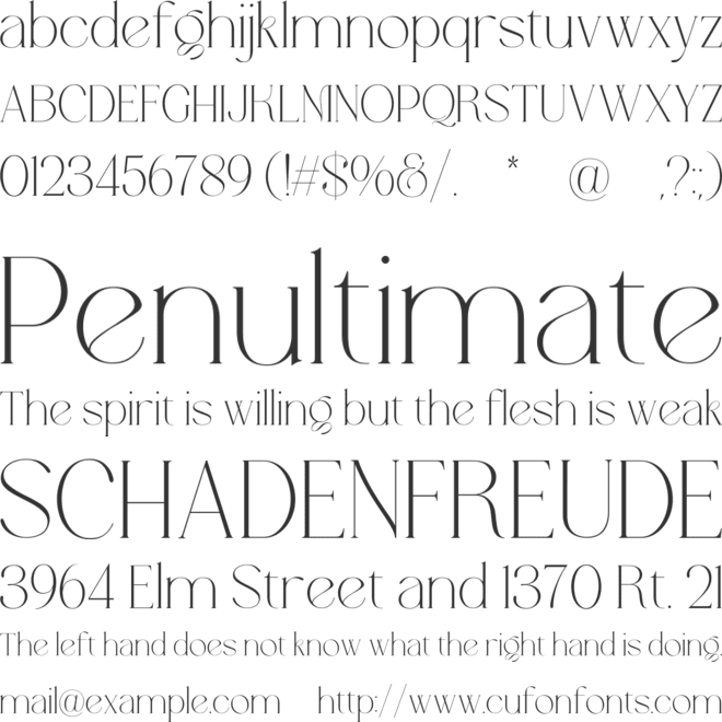 Mallong font preview