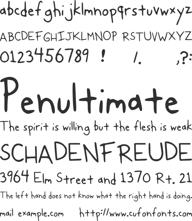 Diary Of A Wimpy Kid Font font preview