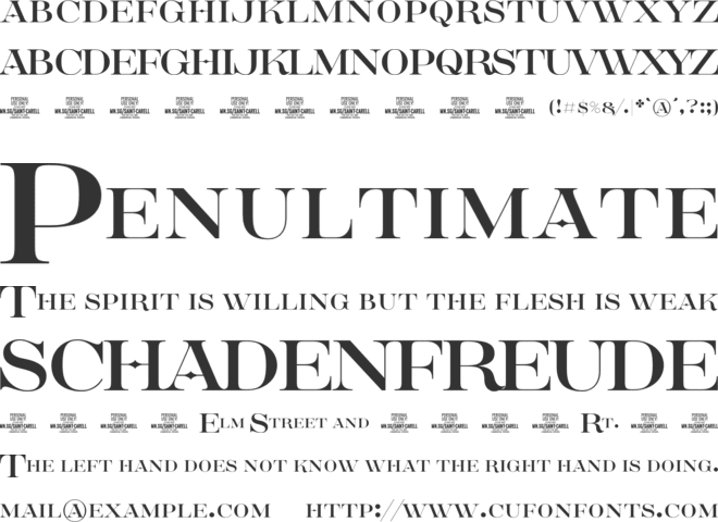 Saint Carell Clean PERSONAL font preview