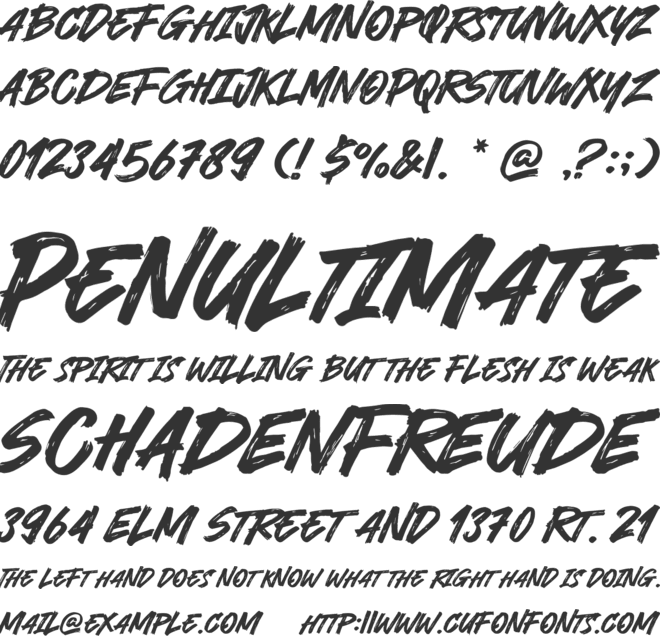 Never Brat font preview