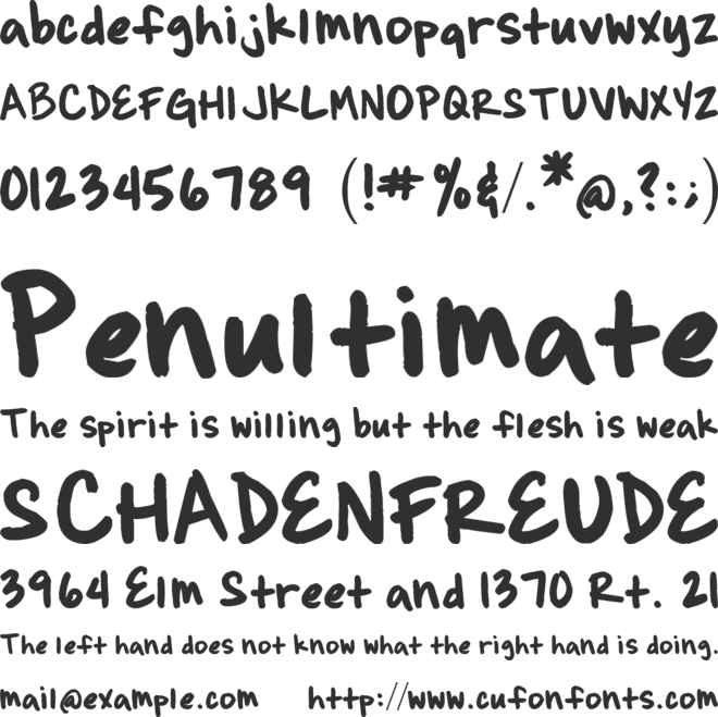 Brianne's hand font preview