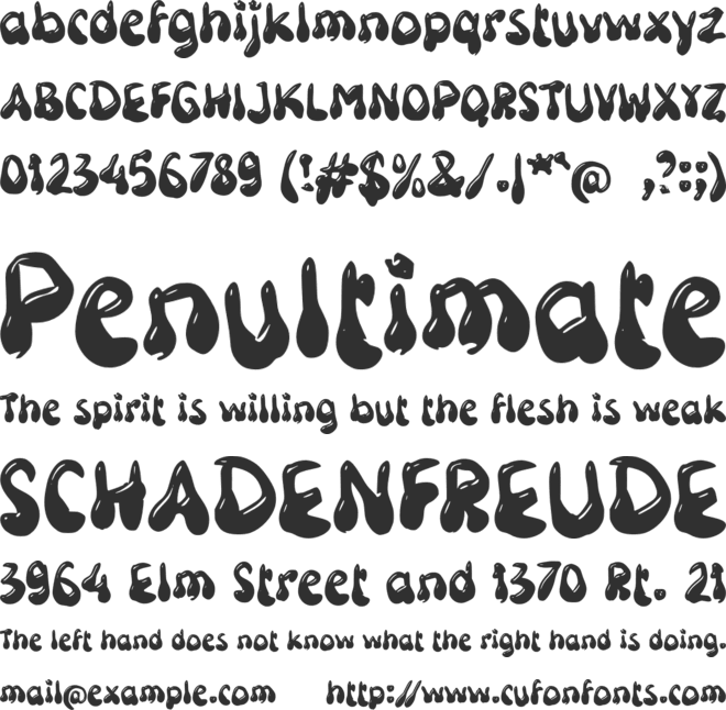 g Groovy Cute font preview