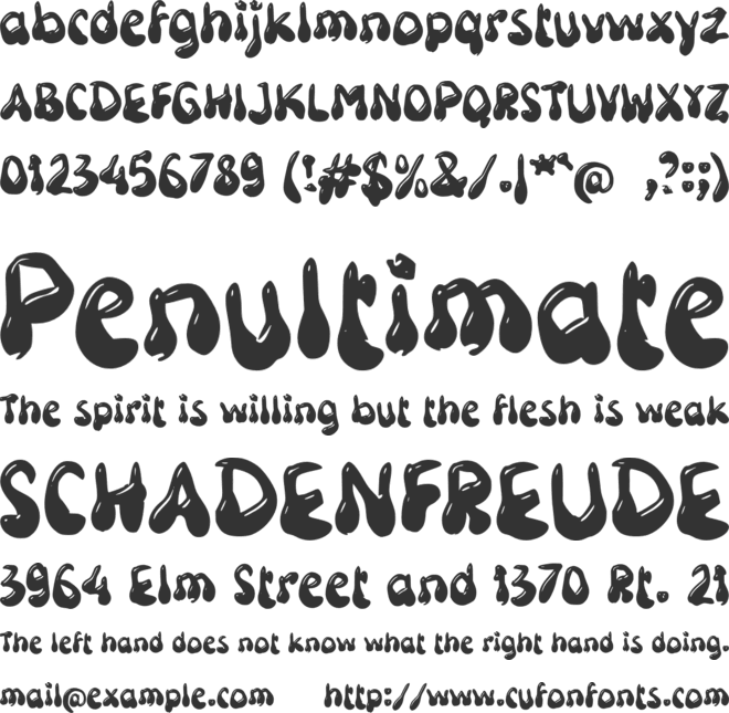 g Groovy Cute font preview