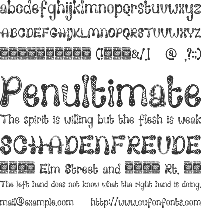 Snow Away font preview