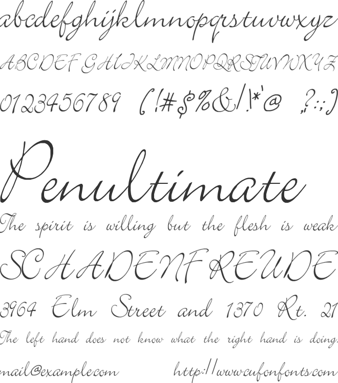 Elegant font preview