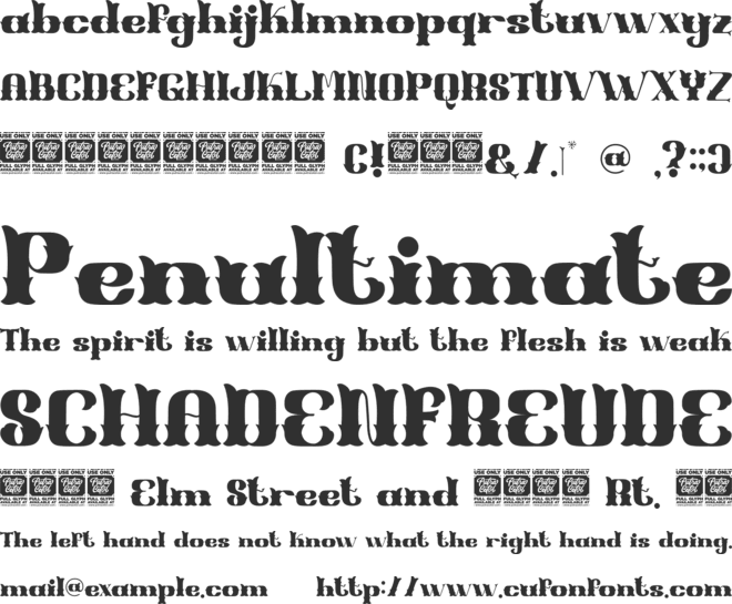Shell Mera font preview