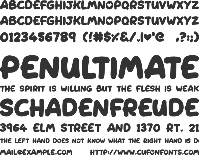 Lovely Bubbles font preview