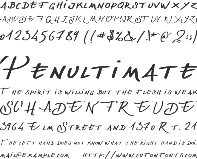 Denishandwritting font preview