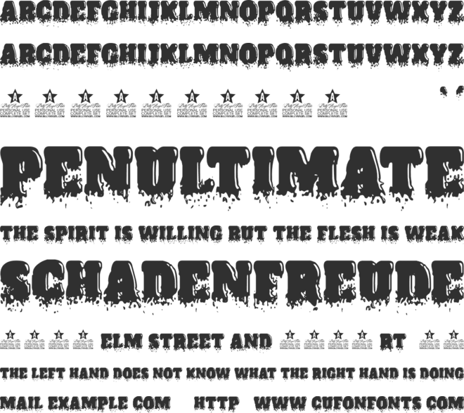 BODYCOUNT TYPE PRRSONAL USE font preview