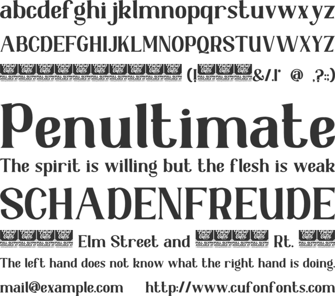 Zeviero font preview