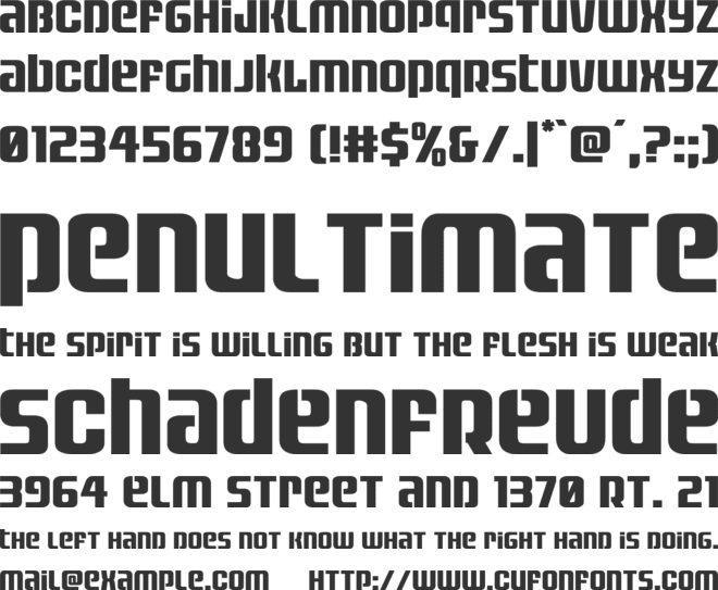 Vanguardian font preview