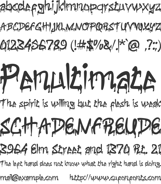 Dark Graffiti font preview