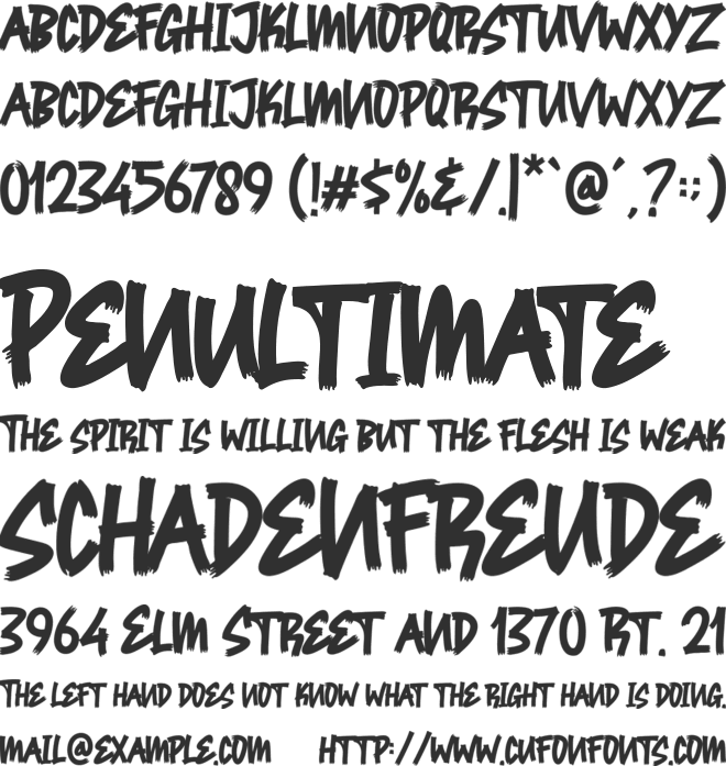 Spooky Brush font preview