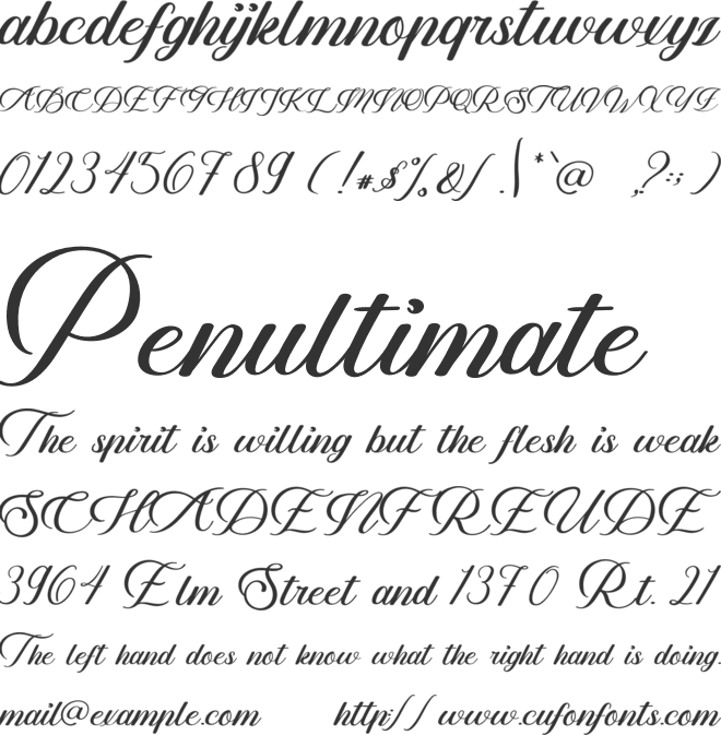 Alacarte font preview