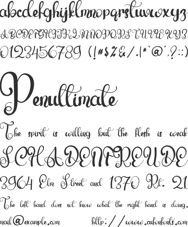 Winters font preview