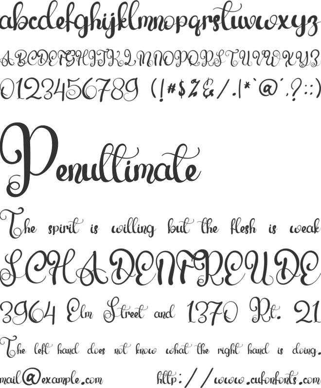 Winters font preview