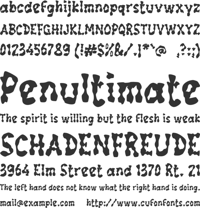 g Groovy Melts font preview