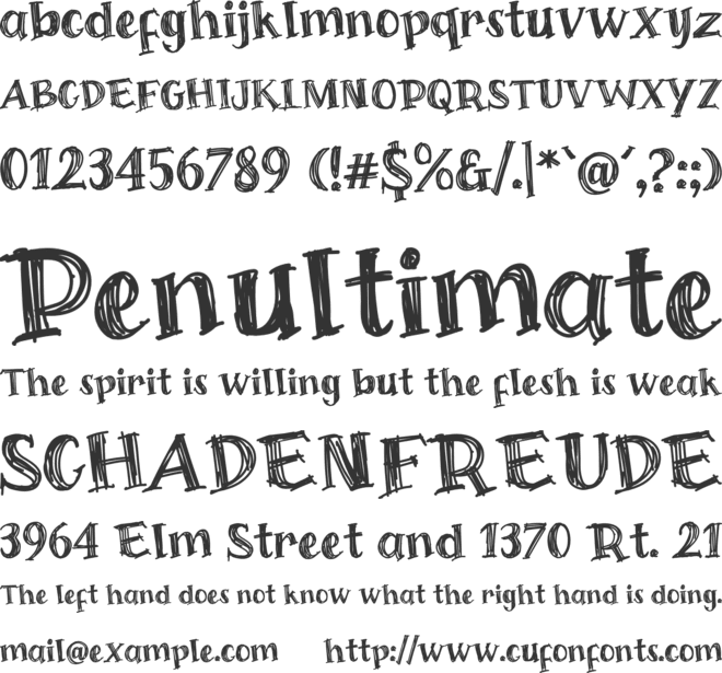 Atalon - A Scratched Font font preview