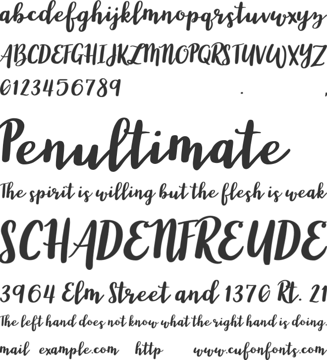 Mygarden font preview