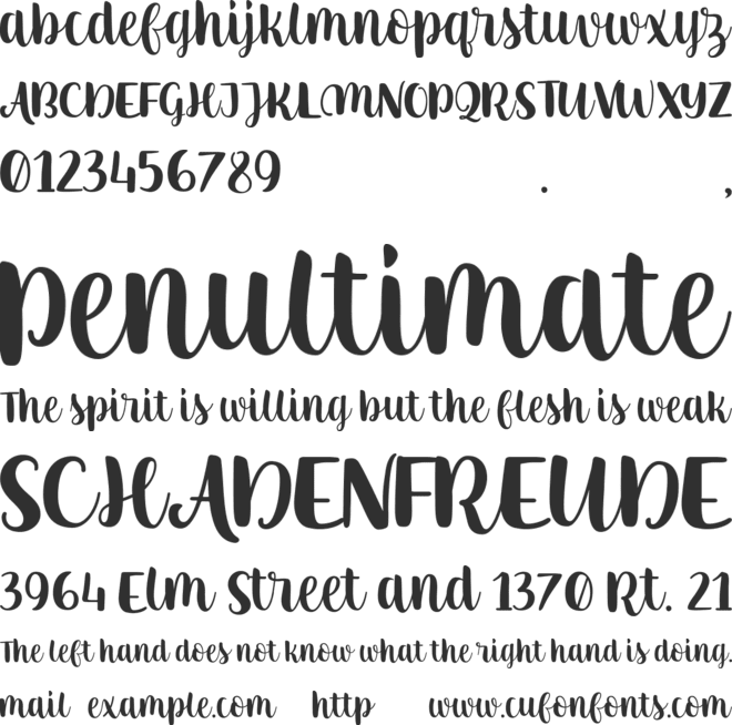 Mayline font preview
