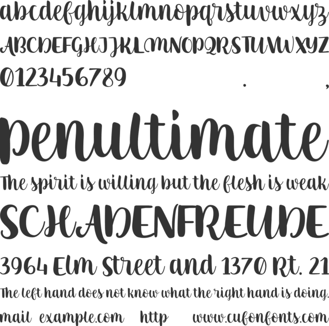 Mayline font preview