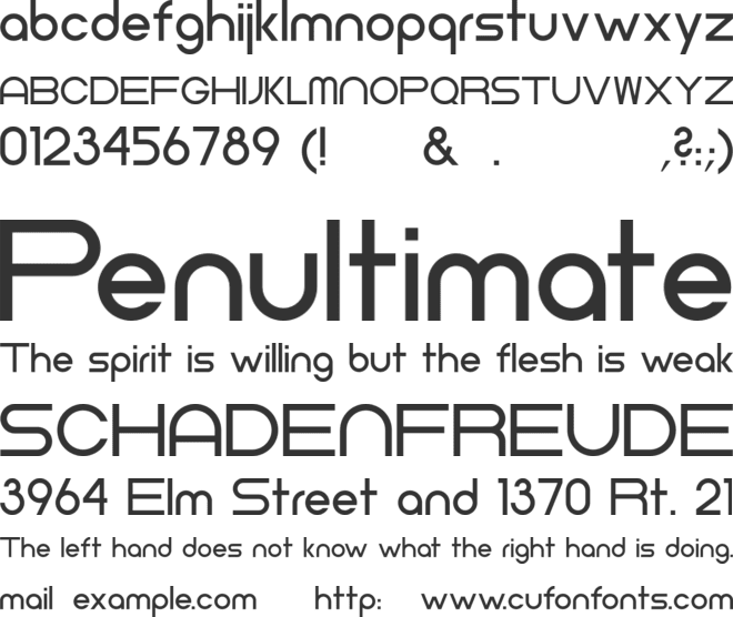 Neometric font preview