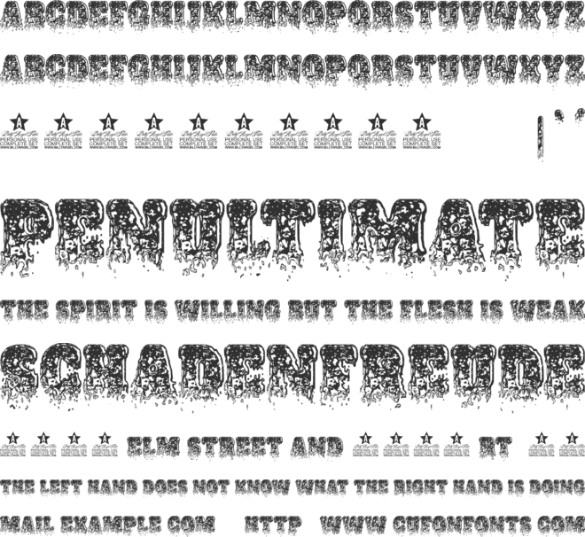 NAMEISMUD PERSONAL USE font preview