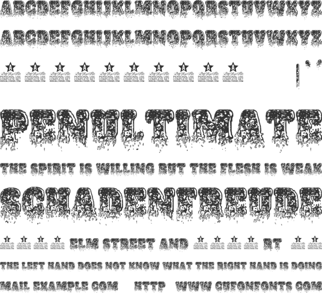 NAMEISMUD PERSONAL USE font preview