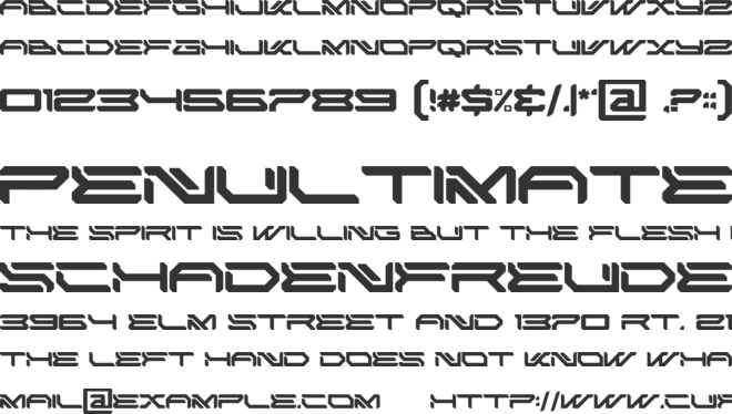 SPACE ARMOR font preview