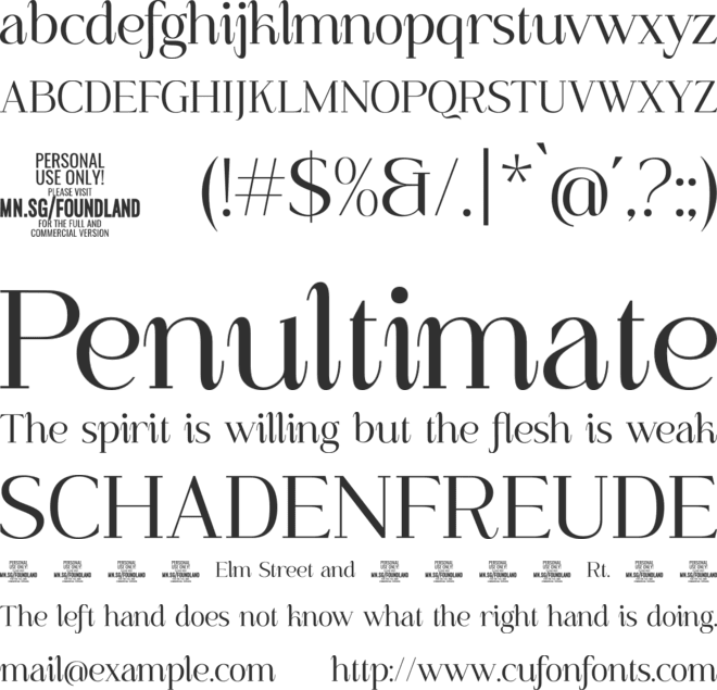 Foundland  PERSONAL USE ONLY font preview