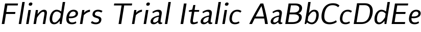 Flinders Trial Italic font