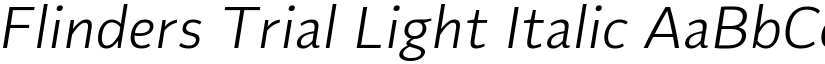 Flinders Trial Light Italic font