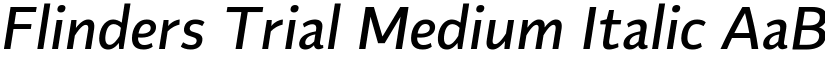 Flinders Trial Medium Italic font