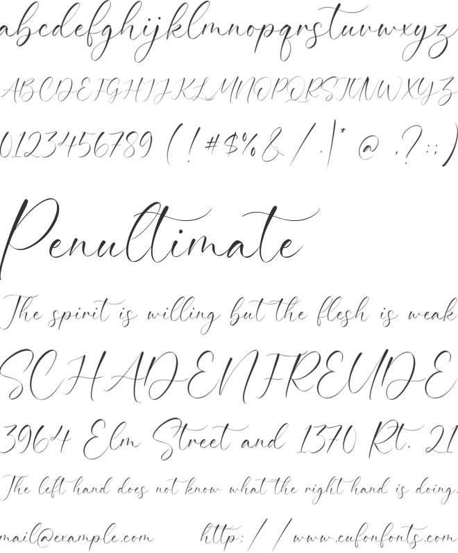Melancholia font preview
