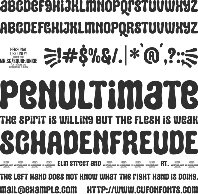 Squid Junkie PERSONAL USE font preview