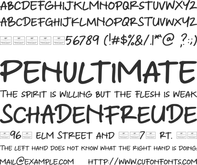 Virtual Note font preview