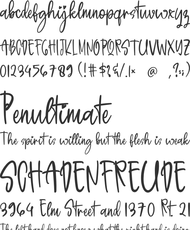 Pillowtalk font preview