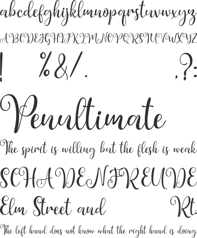 Roseting font preview