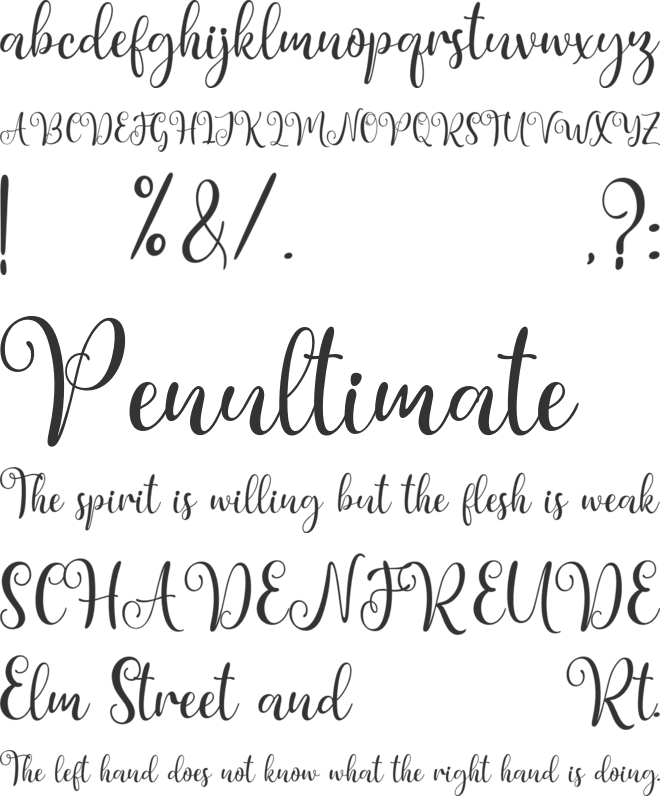 Roseting font preview