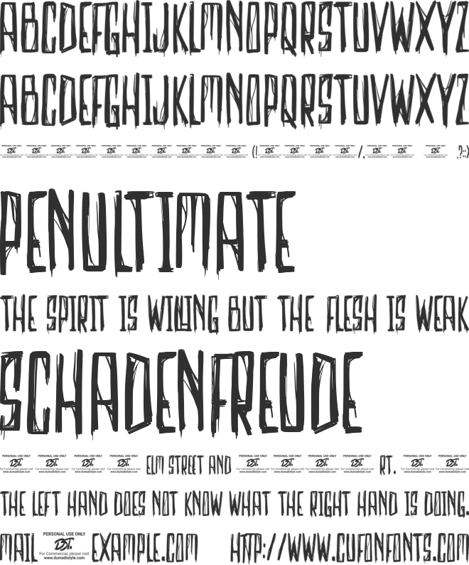 Creepy Narrows font preview