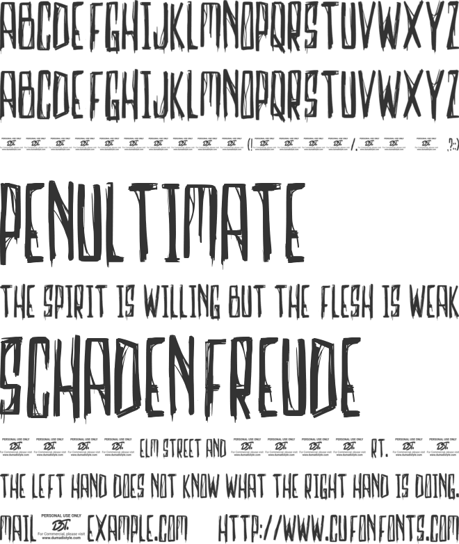 Creepy Narrows font preview