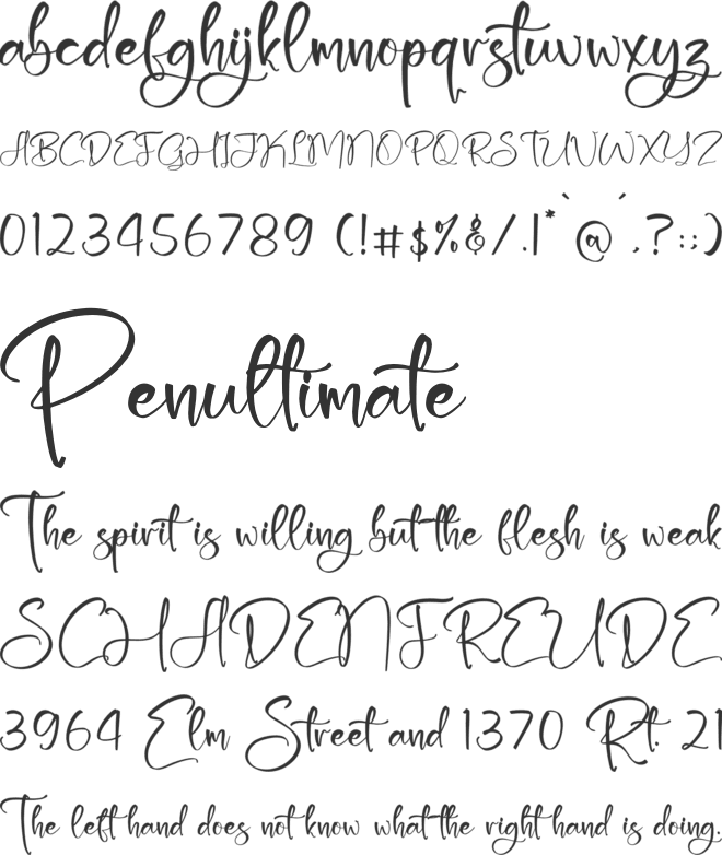 Herttlay Elizabeth font preview