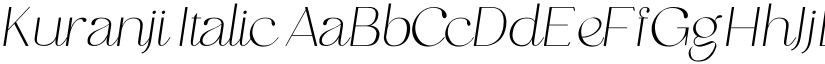 Kuranji Italic font