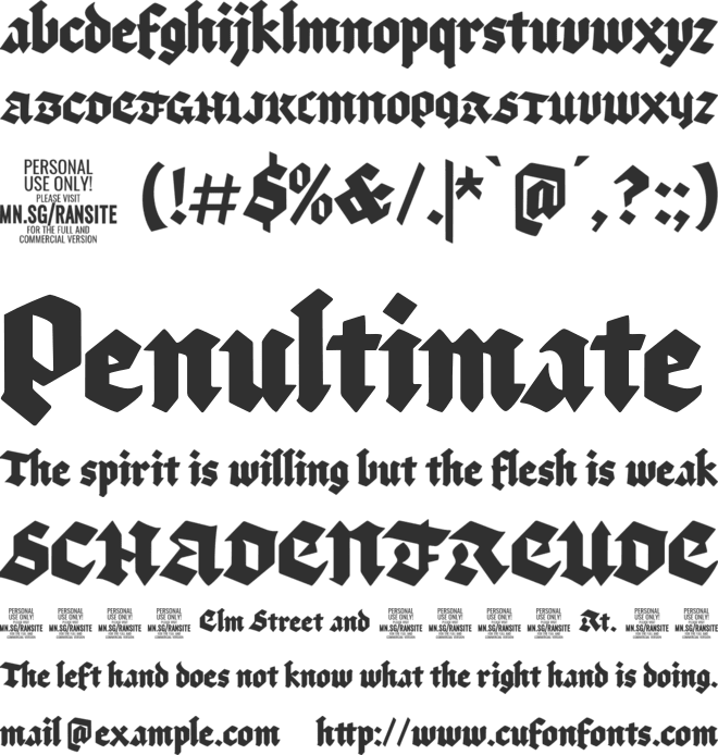 Ransite Medieval PERSONAL USE font preview