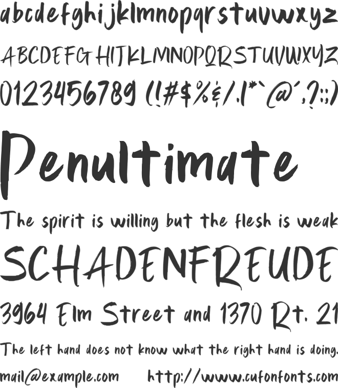 Story Night font preview
